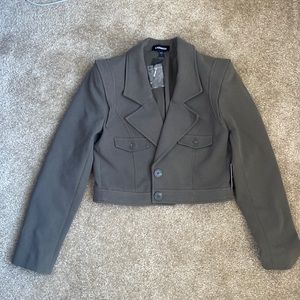 Express cropped army green blazer